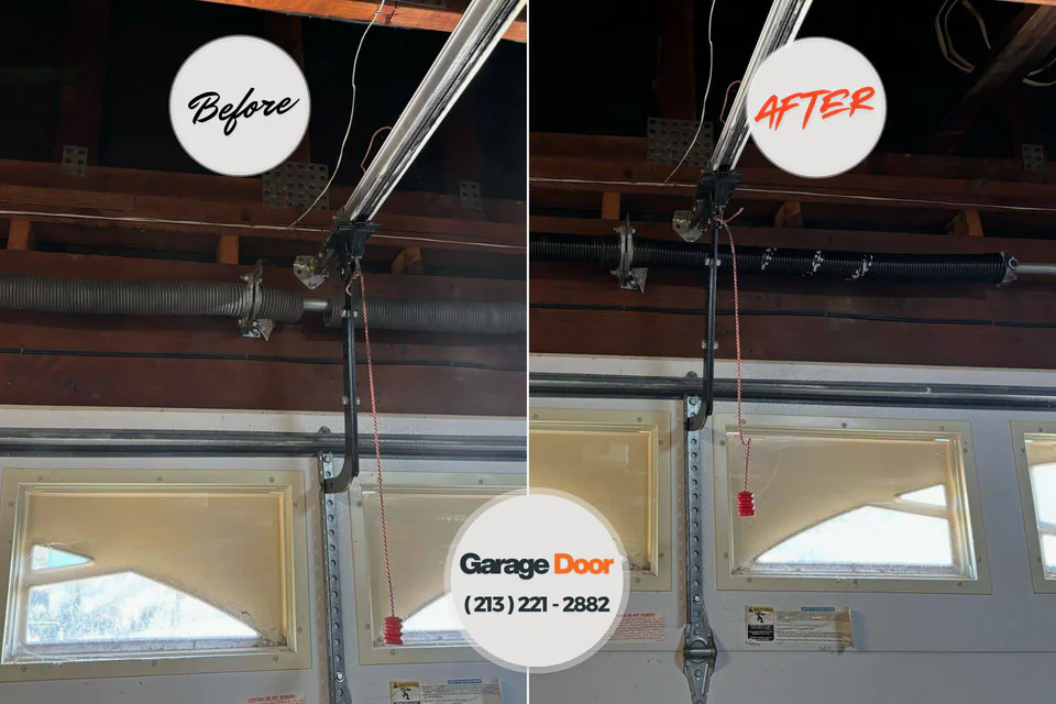Before and after: garage door repair Beaver Falls, PA